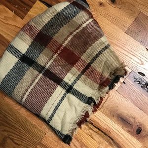 Plaid blanket scarf